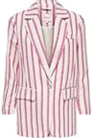 ONLY Kvinnors ONLCARO-Lana L/S OVS linne CC TLR kavaj, molndansare/ränder: rosa yarrow & Oxford TAN, M