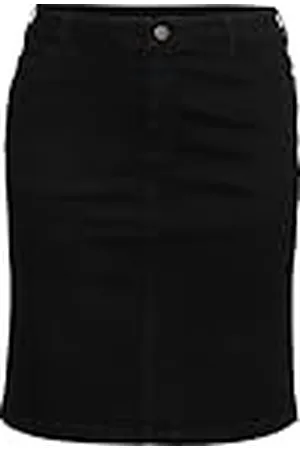 Kaffe Plus storlek dam denim kjol smal passform ovanför knäet Midrise Waist dam, , 42 stor