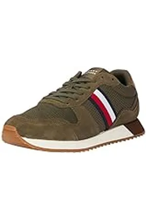 Tommy Hilfiger Mäns Runner EVO Mix Block (FM0FM05298) lågtopp sneakers, kaki (armégrön), 6,5 UK, , 40 EU