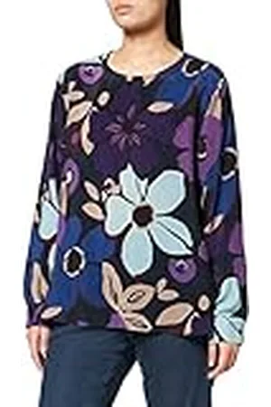 Seidensticker Silkesklistermärke dam blus – lätt skräddarsydd skjortblus med blomtryck och perfekt bärkomfort – lång ärm – Cupro