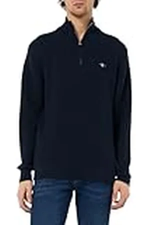 GANT Textur bomull halv dragkedja, , 4XL
