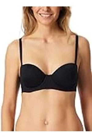 Schiesser Bandeau-bh för kvinnor med avtagbara remmar och glidande kupor enkel jersey – unik Micro, , 75C, , 75C