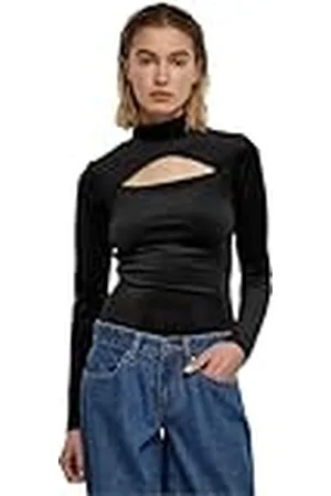 Urban classics Dam sammet klippt turtleneck body t-shirt, , XL