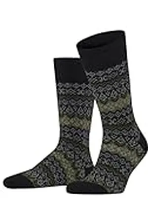 Falke Herrstrumpor Aspen M SO ull kashmir mönstrad 1 par, svart (Black 3000), 43–46, , 43-46 EU