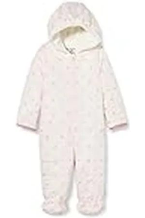 Sanetta Baby flicka utomhus overall fashionabel vadderad snödräkt fiftyseven i ljusrosa och fin rosett-helover, , 68 cm