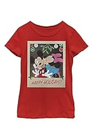 Disney Karaktärer semester polaroid flickor solid crew t-shirt, , XS