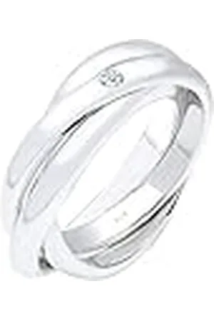 Elli Kvinnors 925 sterlingsilver Xilion skuren H diamant kulring, R, Sterlingsilver, Diamant