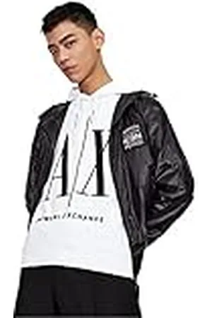 Armani Exchange Huvtröja för män, maxi print logo on front sweatshirt, , M