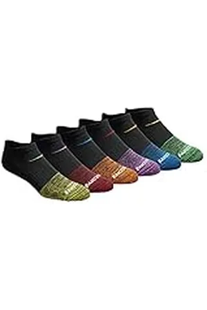 Saucony Herr multi-pack mesh ventilating comfort fit performance no-Show socks löparstrumpor (6-pack, , Shoe Size: 8-12