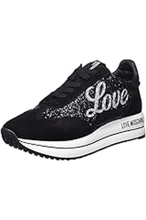 Moschino Dam sneakerd.run40 glitter + cr+tupplur + nylon gymnastikskor, , 34 EU