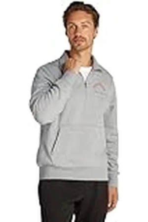 Tommy Hilfiger Herr RUNDALL STAND COLLAR ZIP halv dragkedja tröja, ljusgrå ljung, L, , L