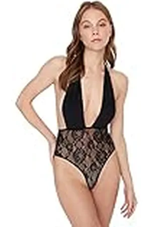 Trendyol Woman Slim Bodycon Halterneck Knit Bodysuit Skjorta, , XL Kvinnor, , XL