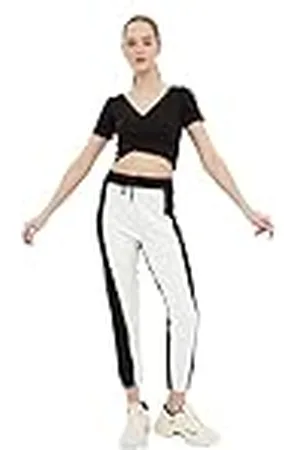 Trendyol Kvinnors färg blockerad basic joggare sport fin tracksuit sweatpants, XS