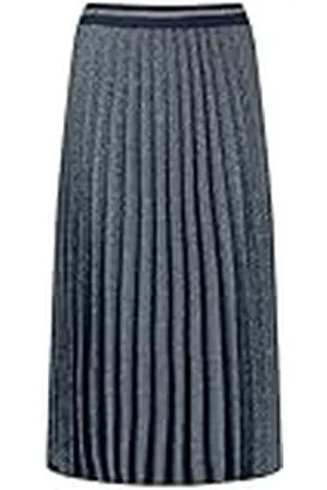 Taifun Veckad kjol för kvinnor med elastiskt midjeband, kjol, lång, bred, veckad kjol, mönstrad, vadlång, , 38