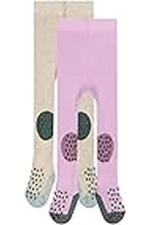 Camano Unisex baby online ca mjuk ekologisk crawling ABS tights 2-pack strumpor, Chalk pink Mix, 62/68