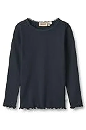 WHEAT Flicka Rib långärmad Reese Oeko-tex T-shirt, , 104