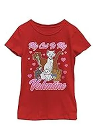 Fifth Sun Disney Flickor The Aristocats Valentine Cat T-shirt, röd, M, , M