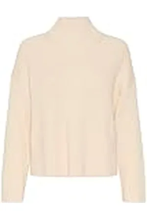 Part Two Oversized Pullover Fit långärmad ribbad stickad Funnel Neck, , XL