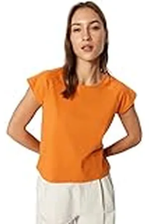 Trendyol Dam myskläder normal standard rundhalsad vävd T-shirt, , XL
