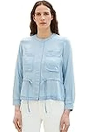 TOM TAILOR Dam 1037227 Blazer, 10151-Light Stone Bright Blue Denim, 36, , 36