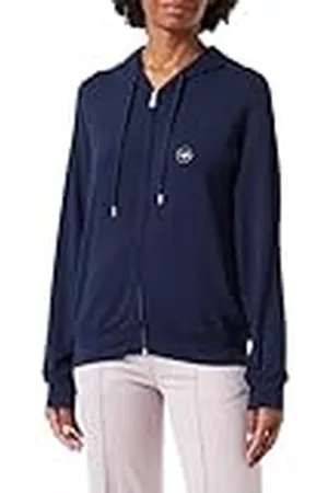 Emporio Armani Kvinnors dubbar mikromodal myskläder dragkedja sweatshirt t-shirt, , M