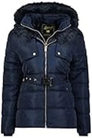 Geographical Norway Diamentera dam shorts vindjacka för dam utomhus – långärmad regnjacka för kvinnor – regnrock vandring säsong vår sommar höst vinter (marinblå 2XL), , XXL
