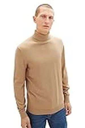TOM TAILOR Basic polotröja för män stickad, , M