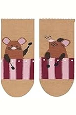 Falke Unisex Baby Music Mice hållbar bomull med mönster 1 par strumpor, beige (Desert 4710), 62–68