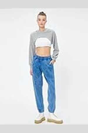 Koton Dam tie-dye mönstrad elastisk midja söm detalj joggare sweatpants, , S