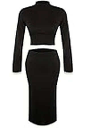 Trendyol Grafiskt stickat tvådelat set för kvinnor, koordinerad outfit, , L (förpackning med 2), , L