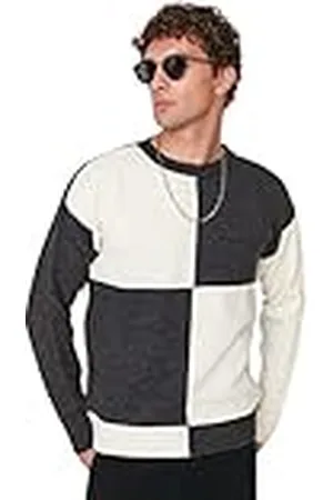 Trendyol Herr rund hals färgblock vanlig tröja sweatshirt, , M, , M