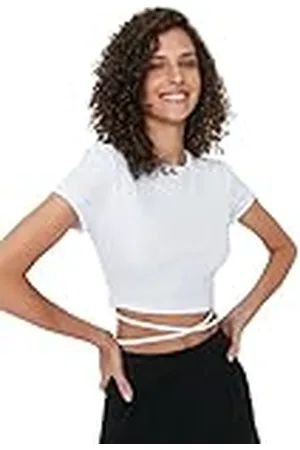 Trendyol Loungewear för kvinnor normal basic stickad blus med rund hals, , S