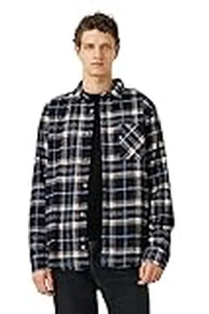 Koton Män Pocket Detaljer Classic Neck Långärmad Check Plaid Shirt, , M