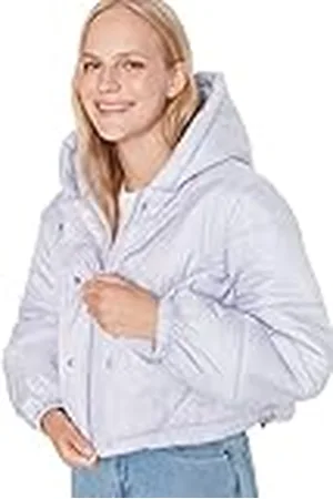Trendyol Dam långärmad huva snäppfäste vinterjacka -Puffer, , XS