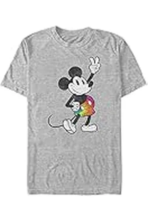 Disney Classics Unisex Classic-Tie Dye Musse Stroked Organic Short Sleeve t-shirt, Melange Grey, M, , M