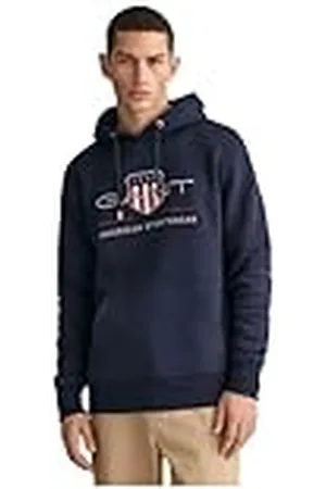 GANT Herr Reg Archive Shield Hoodie Huvtröja, , XL