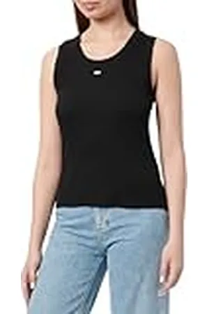 Tommy Hilfiger Kvinnor TJW ESSENTIAL RIB TANK EXT Övriga T-shirts, Svart, L, , L