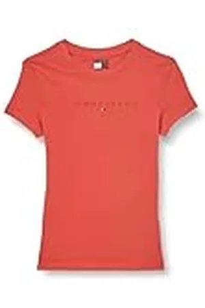 Tommy Hilfiger Dam TJW slim tonal linear t-shirt EXT S/S t-shirt, röd, XXS, , XXS
