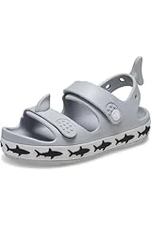Crocs Crocband Cruiser Shark Sandalt, unisex-sandaler för barn och tonåringar, Ljusgrå, 23/24 EU