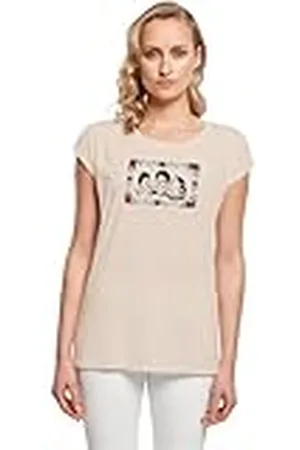 Merchcode Dam-t-shirt Frida Kahlo – 3 med blommor förlängd axel te, lös passform, 100% bomull, L, , L