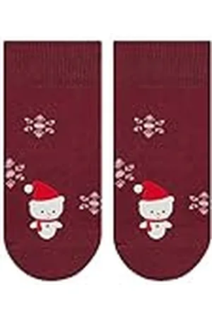 Falke Unisex Baby Little Snowman hållbar bomull med mönster 1 par strumpor, röd (Ruby 8830), 62–68