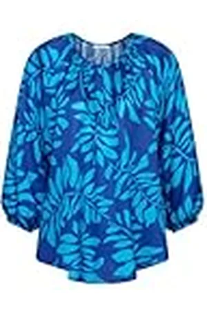 Seidensticker Sidendekal dam skjorta blus – modeblus – normal passform – rund hals – 3/4-ärm – 100% viskos, , 38