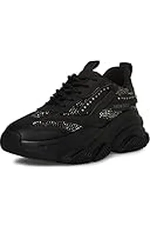 Steve Madden Possession Black Rhinestone Embellished Lace Up Low Top Sneakers (Black Rhinestone, 8.5)