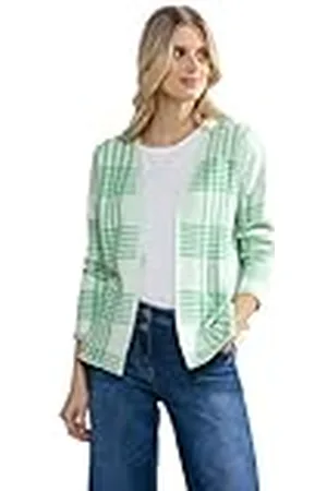 CECIL Dam Open Check cardigan, , XL