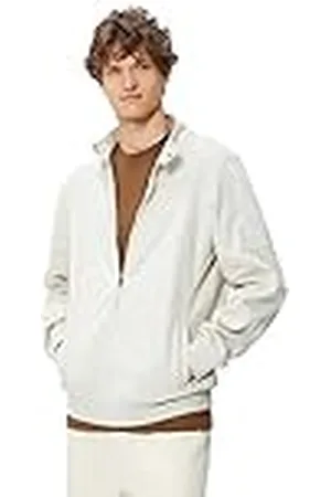 Koton Män dragkedja ficka detalj crew neck knäppknapp sweatshirt, , L