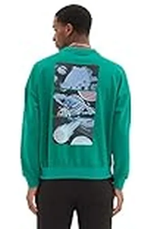 Trendyol Herr rundhalsad galax överdimensionerad tröja, grön, XS, , XS