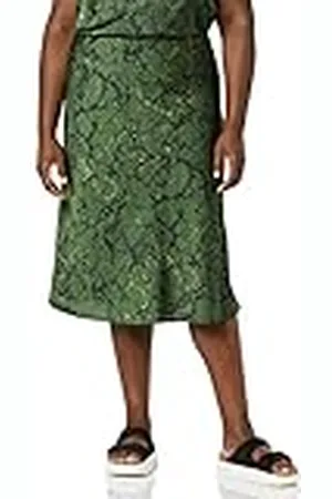 Amazon Georgette damkjol (tidigare Daily Ritual), olivmarmor tryck, XX-Large