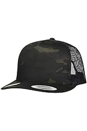 Flexfit Yupoong Unisex Multicam Trucker Cap Snapback med speciellt Camo-mönster, kamouflage keps med mesh baksida, och brun, en storlek passar alla, , En Storlek