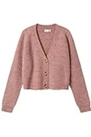NAME IT Nkfholly Boxy kort stickad kort noos cardigan tröja, , 122–128 cm, , 122/128 cm