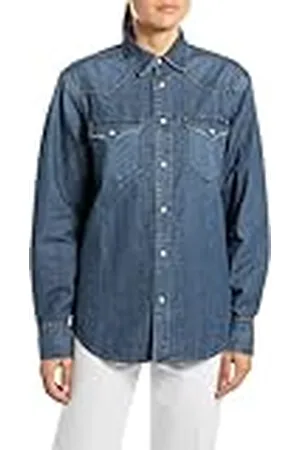 Replay Dam oversize jeansskjorta, , XXS